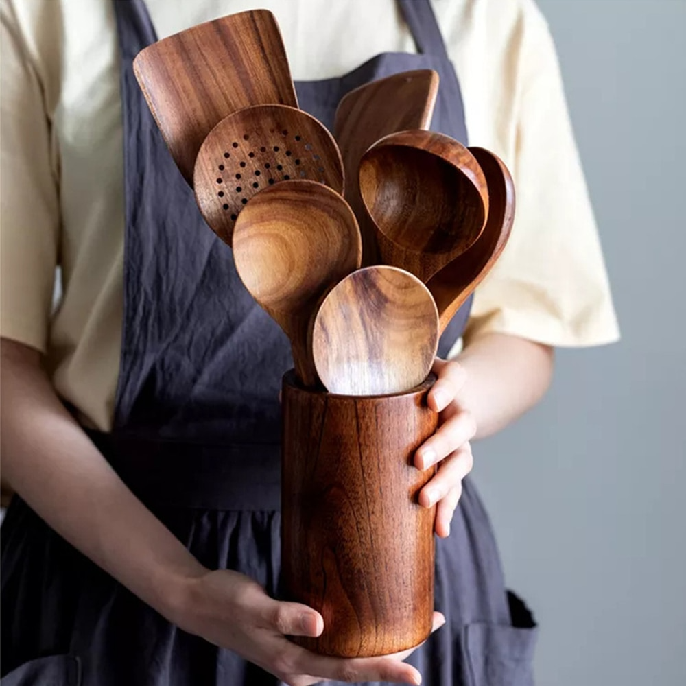 EcoChef - Premium Teak Wood Kitchen Utensil Set