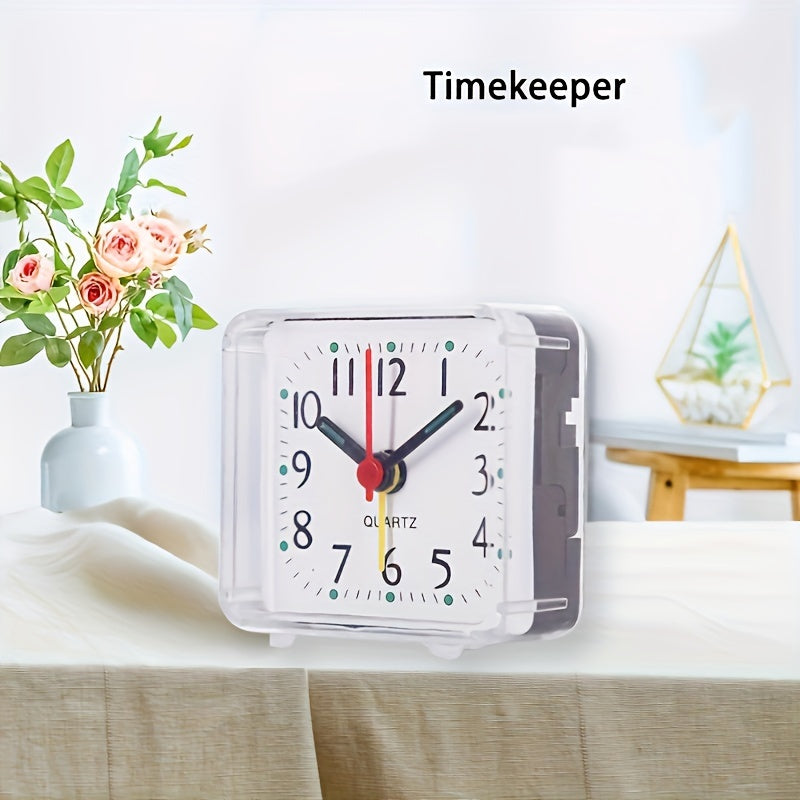 TimeSquare Alarm Clock - Minimalist White Clock for Desk and Bedroom
