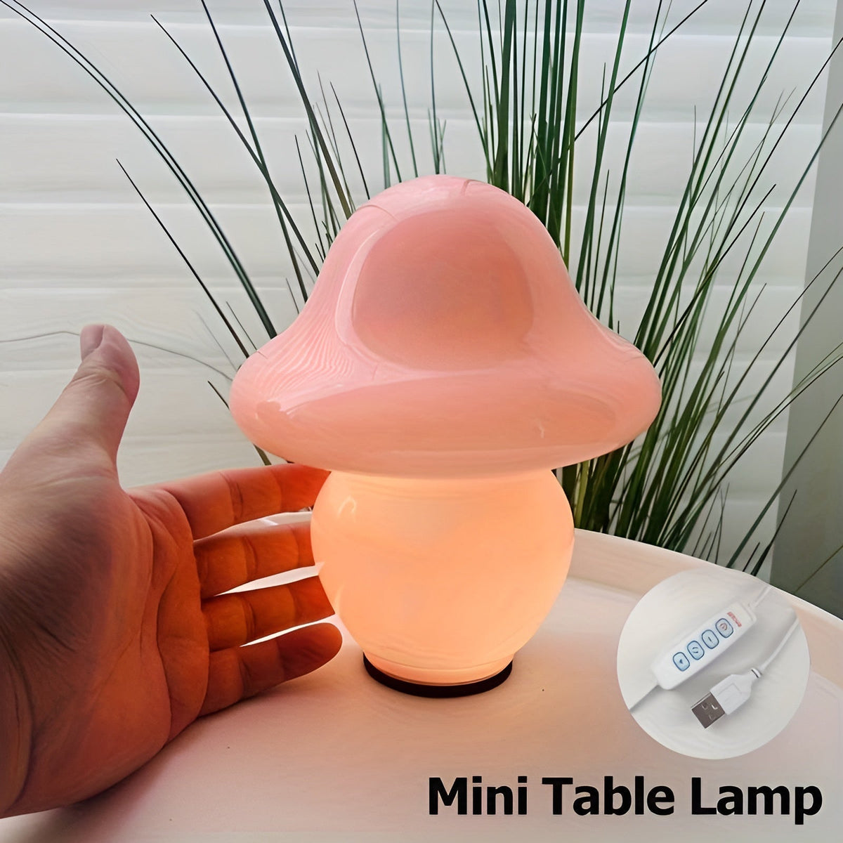 MushroomDream - Glass Mushroom Lamp for a Magical Ambiance