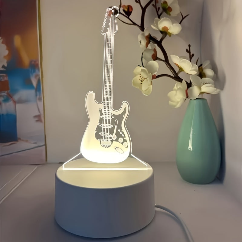 MusicGlow - 3D Guitar Night Light with Multicolor LED