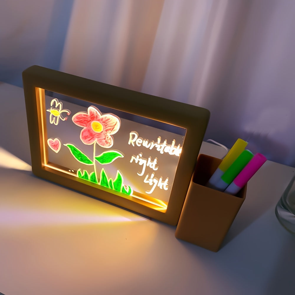 GlowBoard - Illuminated USB Night Light with Message Board