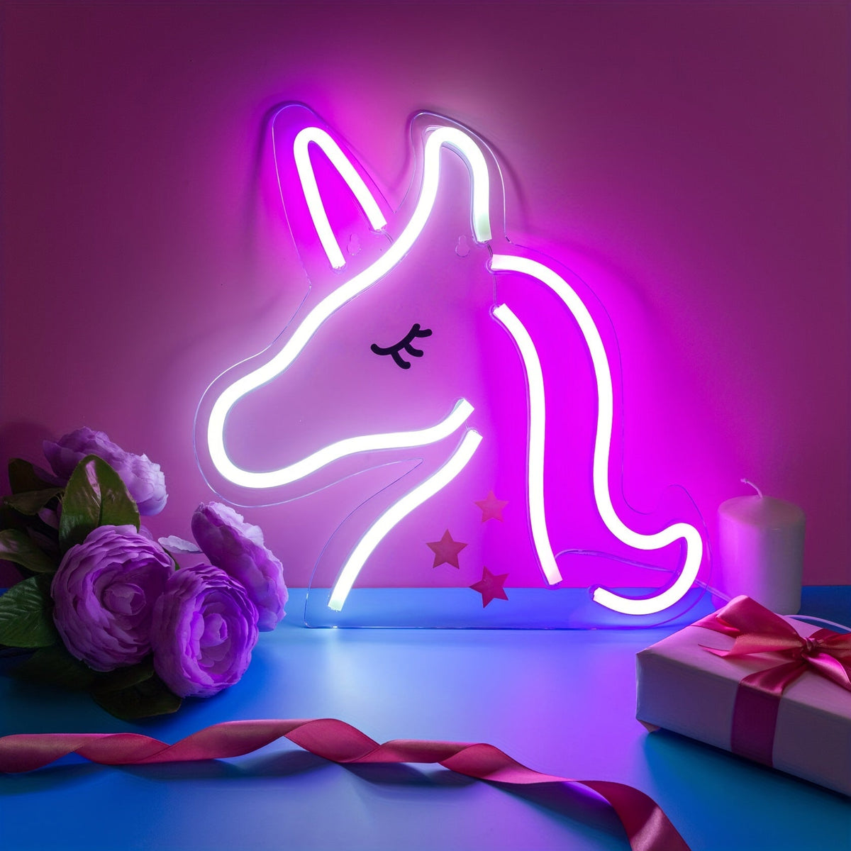 NeonMagic Light - Pink Neon Wall Lamp with Mythical Creature Design