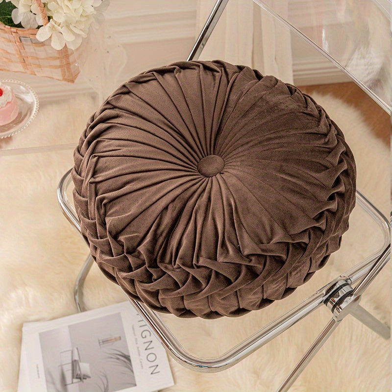 VelvetPumpkin Cushion - Soft Round Velvet Cushion for Your Home