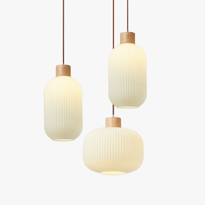 VintageLight - Wood and Glass Pendant with Vintage Charm