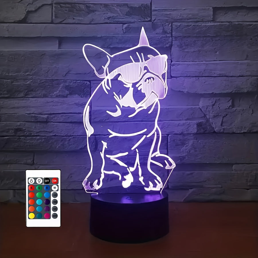 DecoBulldog - French Bulldog 3D Lamp with 16 Colors