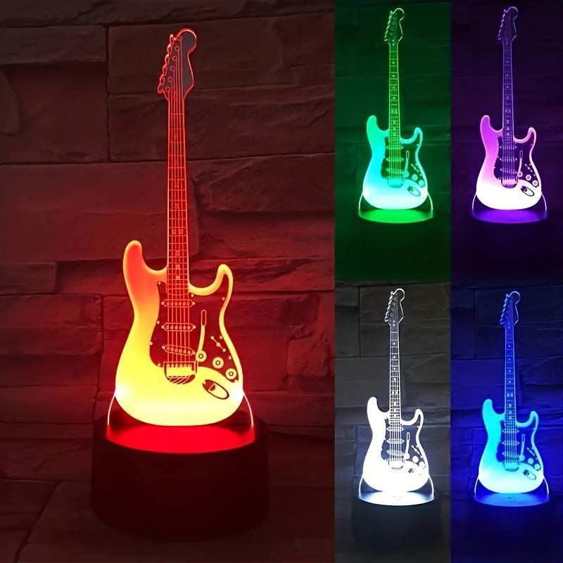 MusicGlow - 3D Guitar Night Light with Multicolor LED
