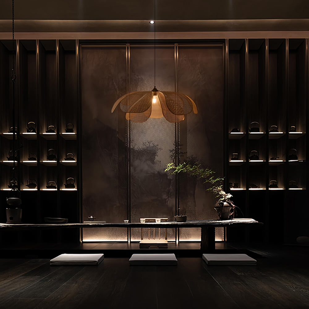 NaturelChic Lamp - Elegant Rattan Pendant Light for the Bedroom
