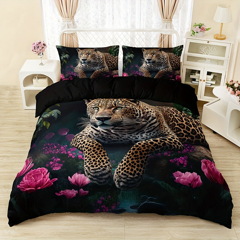 FierceFloral - Animal Print & Floral Bedding Set