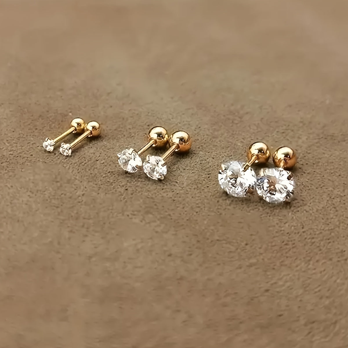 Lumen Sparkle - Titanium and Cubic Zirconia Stud Earrings