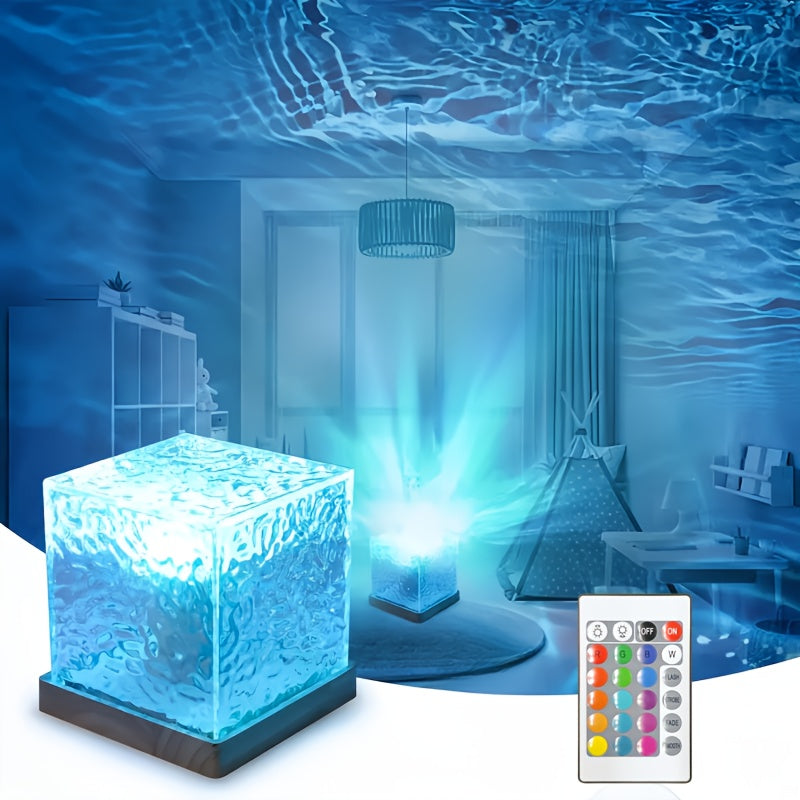 OceanWave Night Light - 16-Color LED Wave Effect Lamp