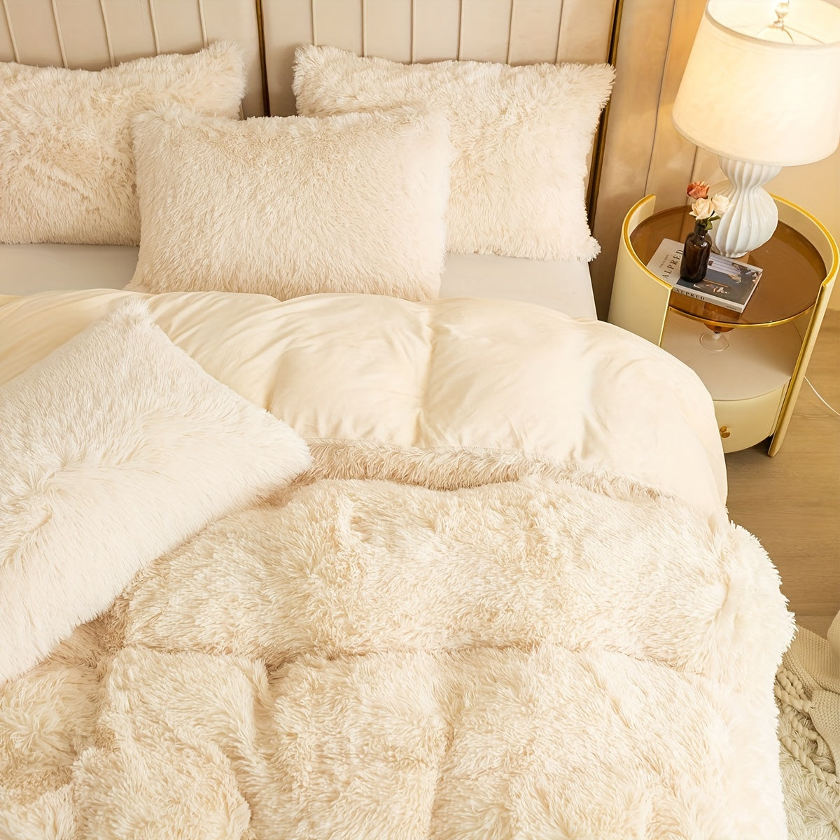 IndulgeNest - Ultra Soft Plush Duvet Cover Set with Zip Closure