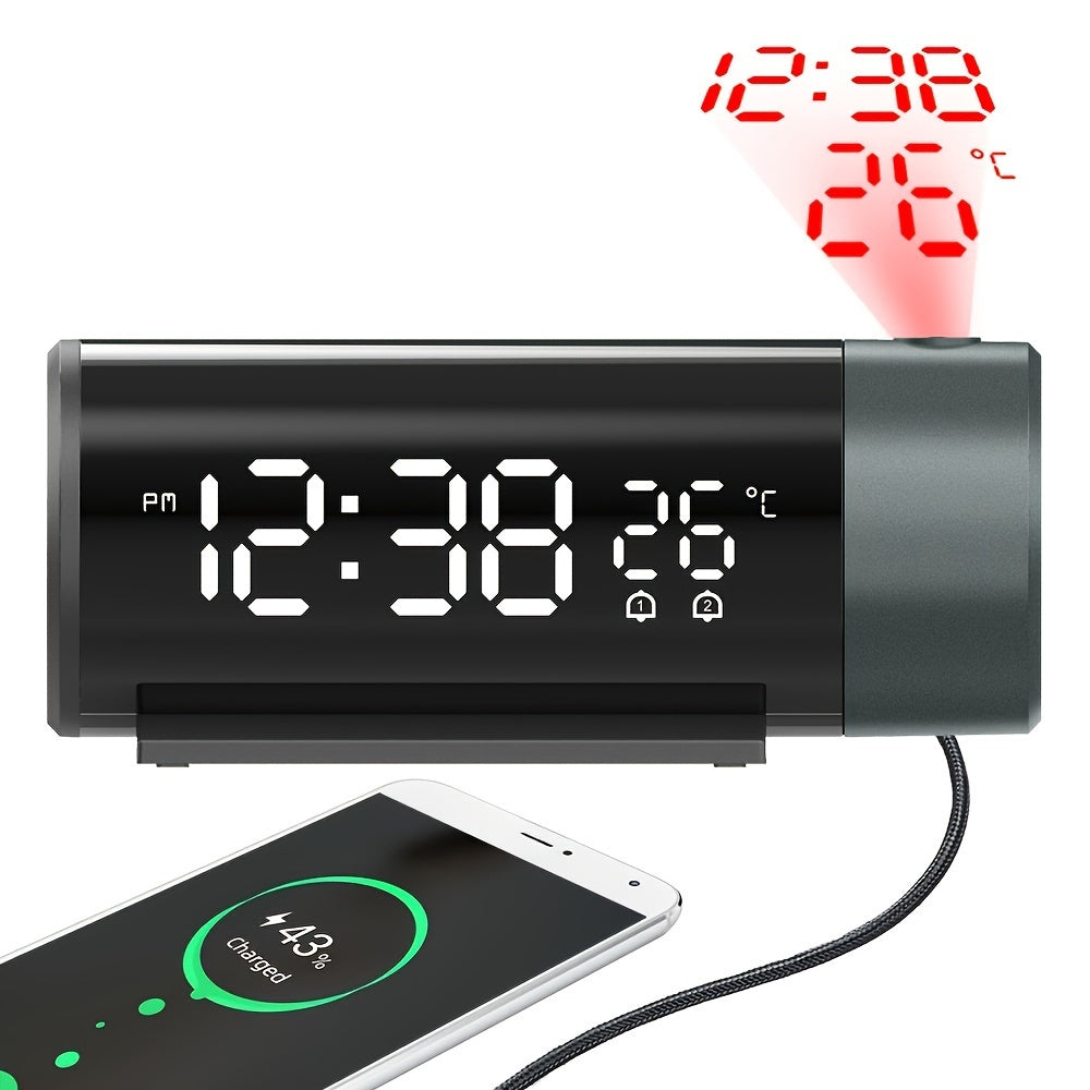 ProjectElite Clock - Modern Black Projection Alarm Clock