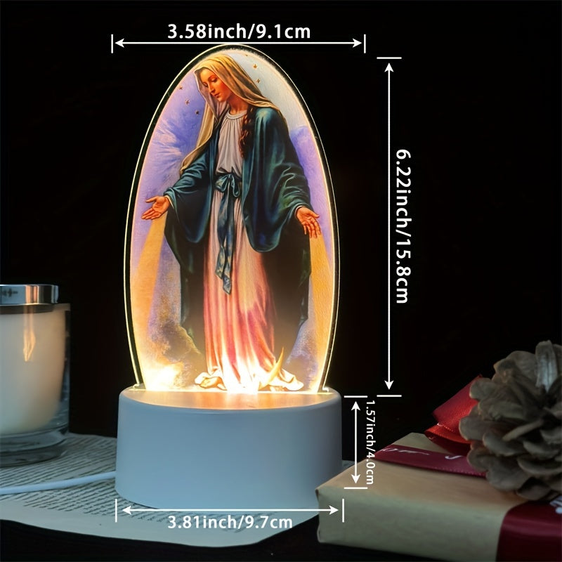 SacredGlow - Virgin Mary LED Night Light with USB Power