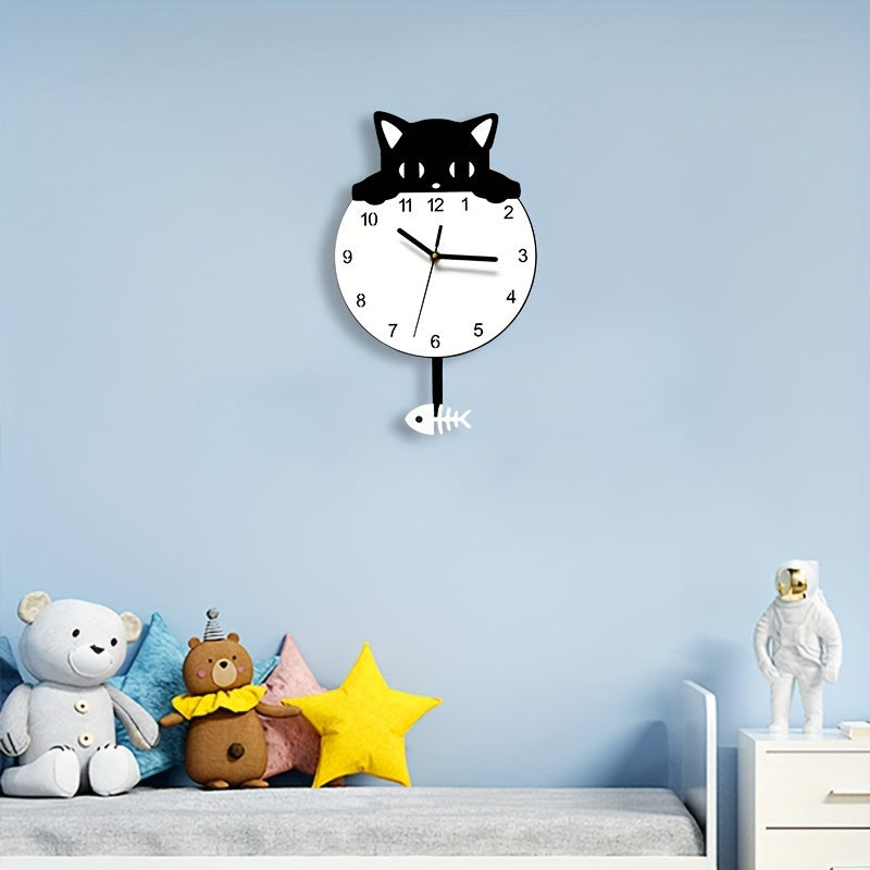 SwingCat Clock - Cartoon Cat Wall Clock