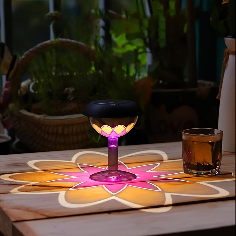 SolarBloom Light - Floral Projection Solar Table Lamp