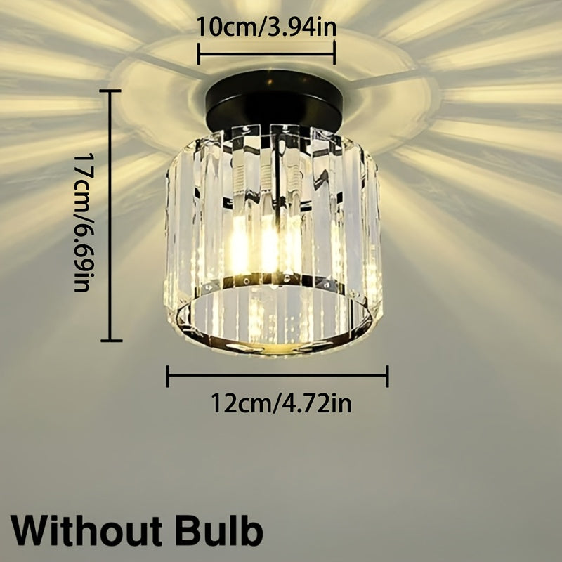 CrystalLuxe - Plafonnier LED noir et or avec cristaux elegants