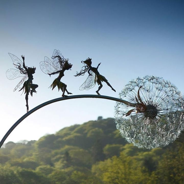 MagicGlow - Décoration de jardin féerique en métal pour extérieur