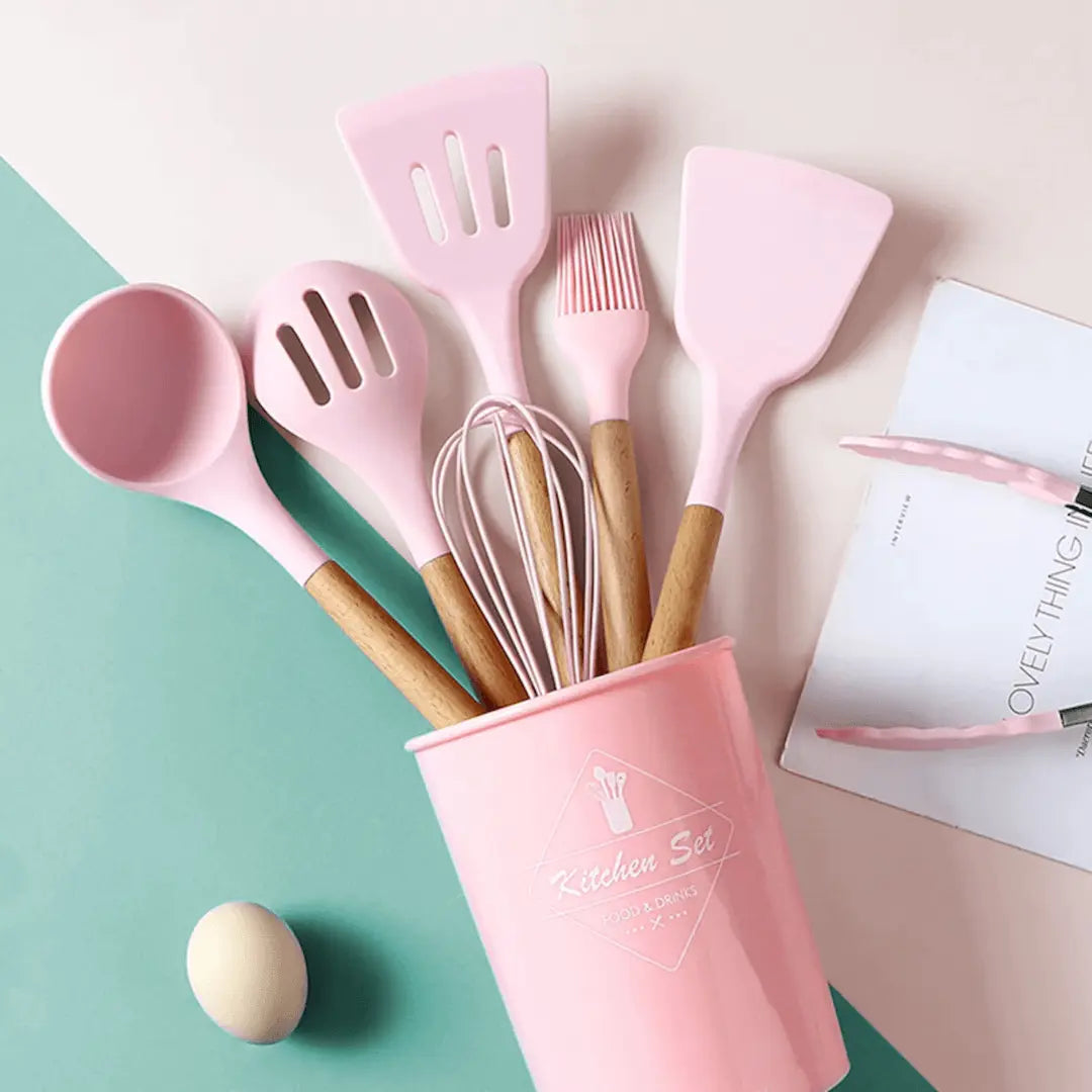 FlexiChef - Ensemble d'ustensiles de cuisine en silicone durable