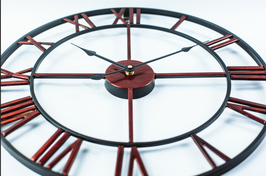 NorvikTime - Large Retro Iron Wall Clock for an Elegant Interior