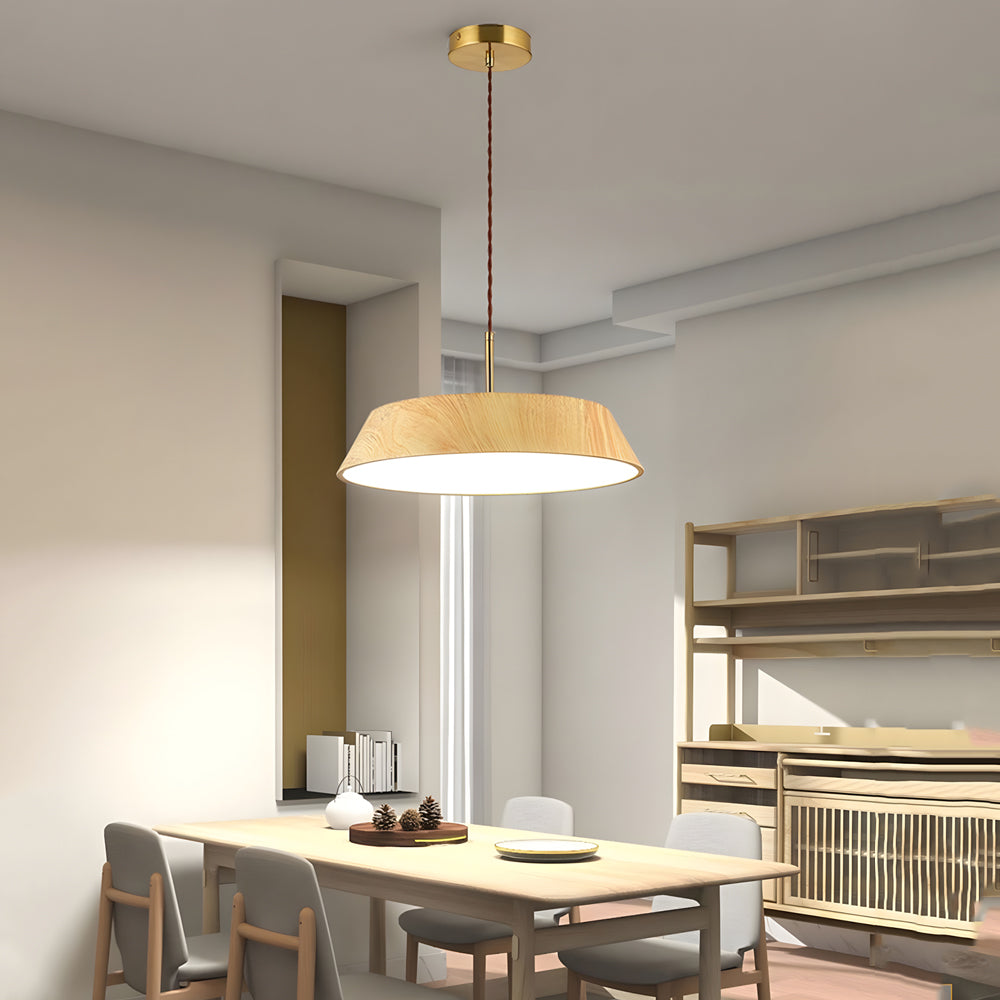 HarmonyGlow Pendant - Japanese-Inspired Wooden LED Light