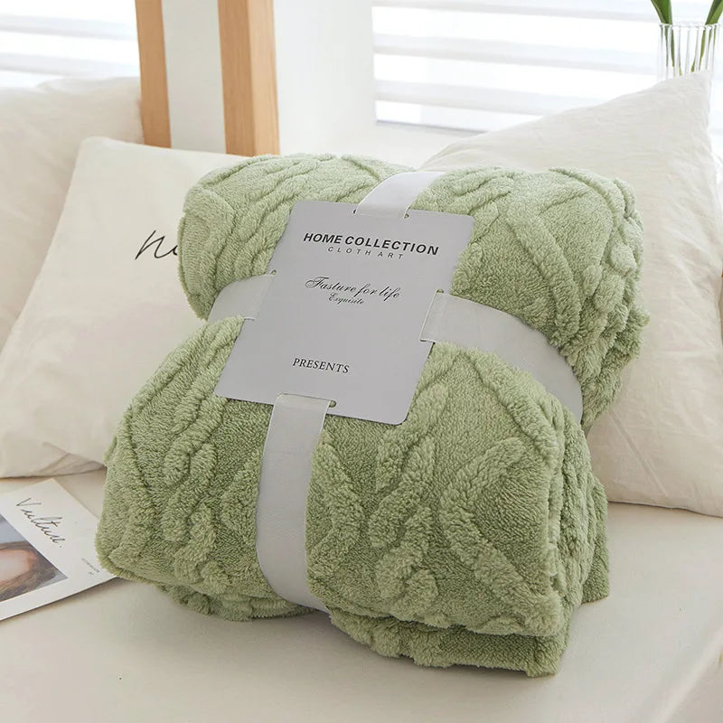 CozyLuxe - Couverture Laine d'Agneau Luxe Chambre