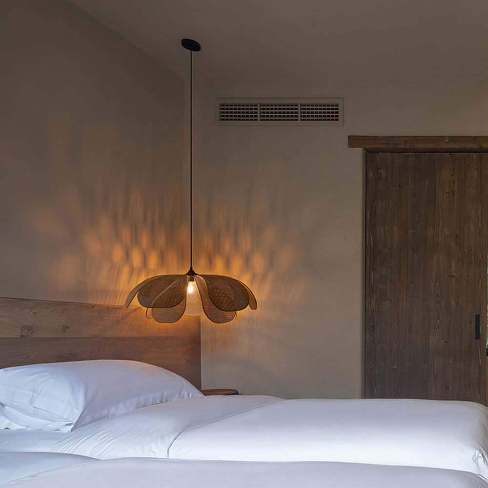 NaturelChic Lamp - Elegant Rattan Pendant Light for the Bedroom