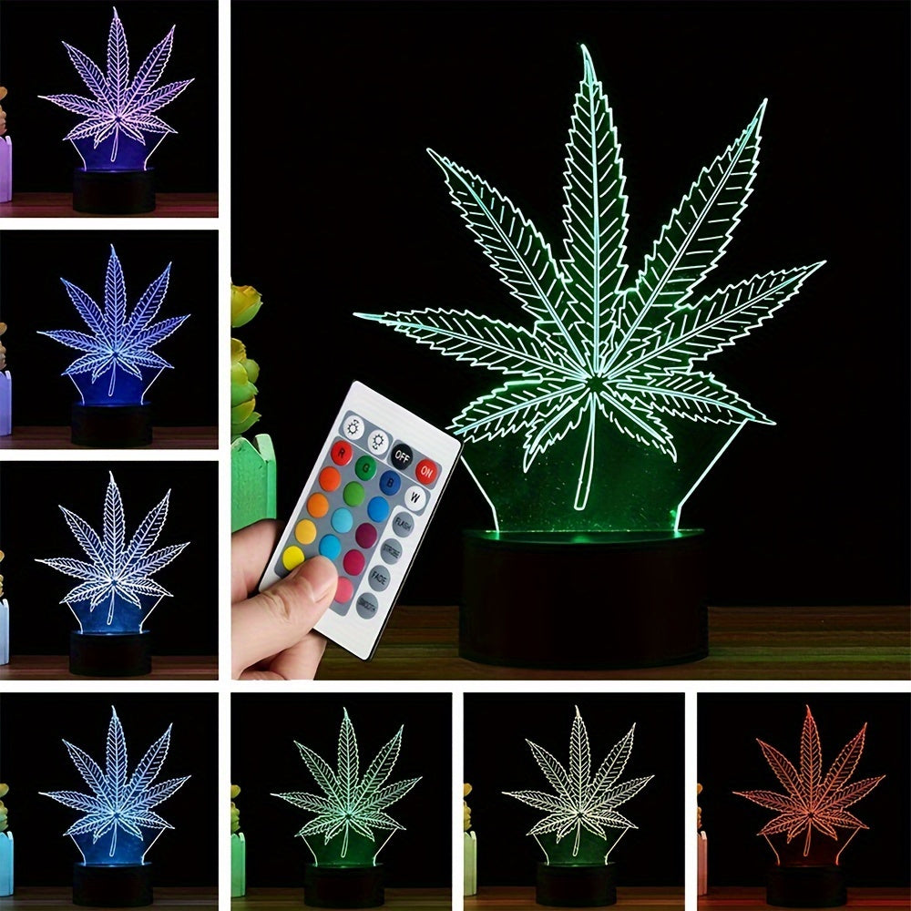 HempGlow - 3D Acrylic Table Lamp with LED Night Light