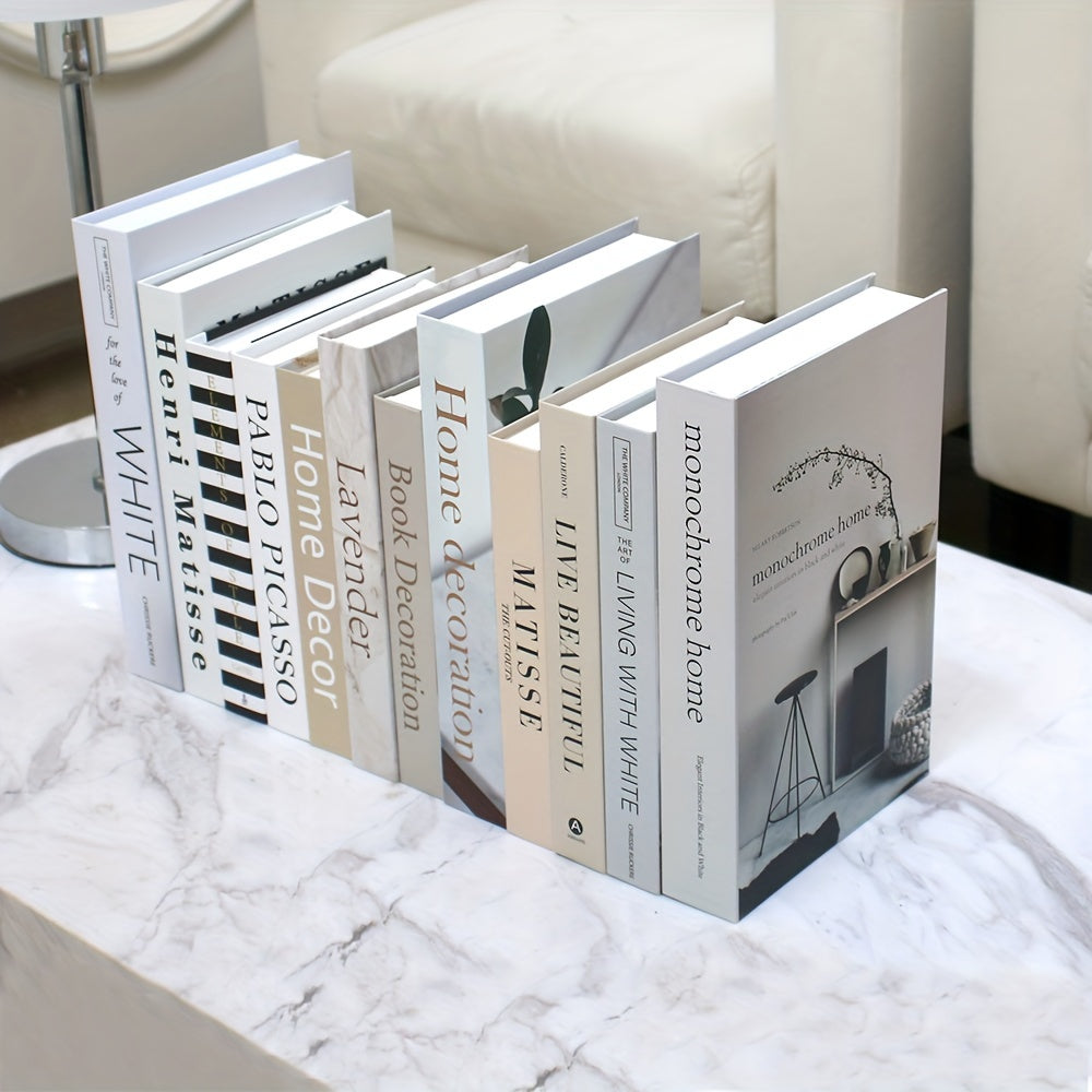 CityCharm - Set of 12 Decorative Faux Books for Modern Interiors