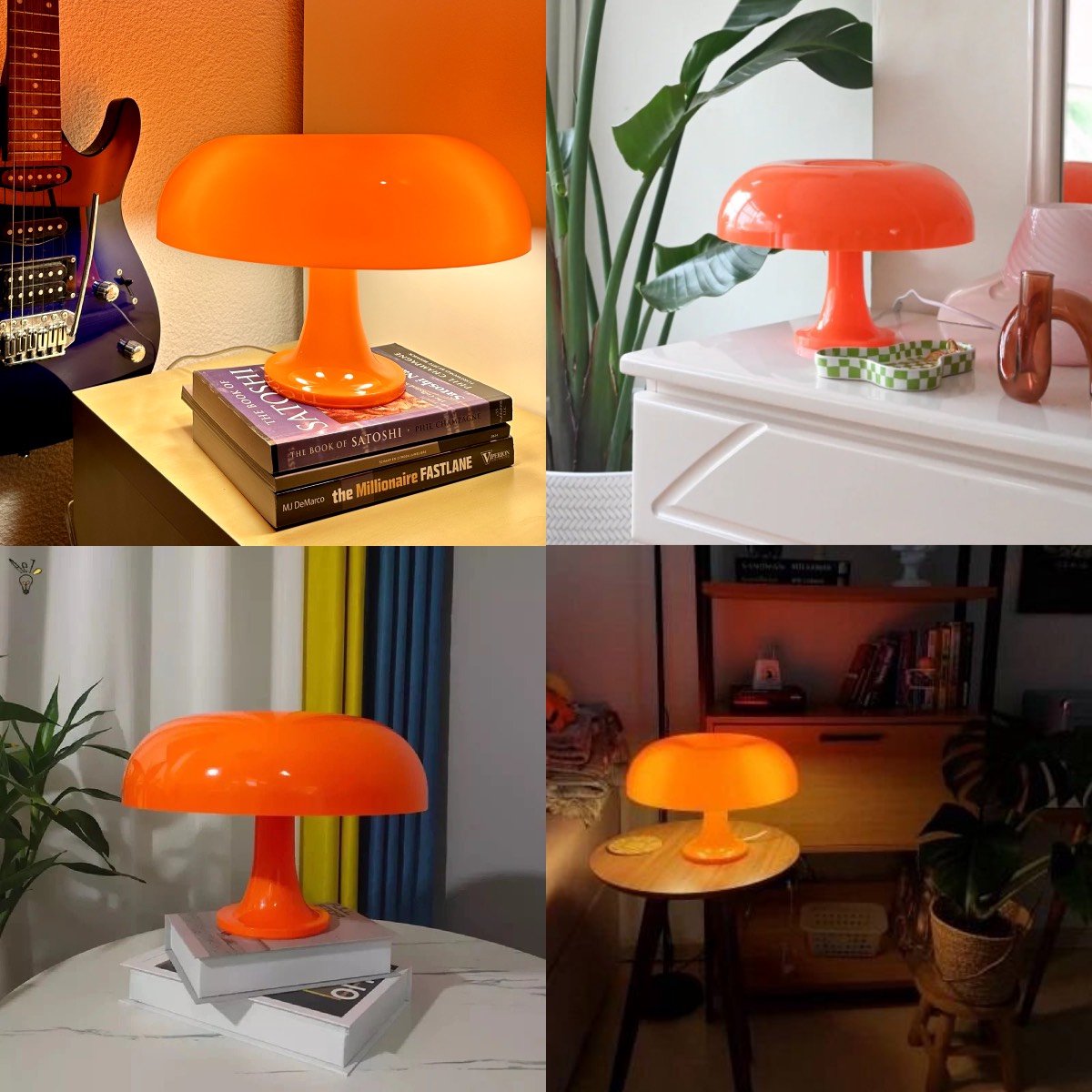 ScandiShroom - Orange Retro LED Lamp with Bauhaus Design