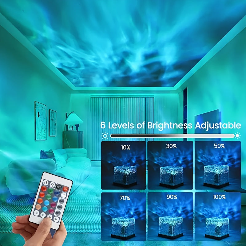 OceanWave Night Light - 16-Color LED Wave Effect Lamp