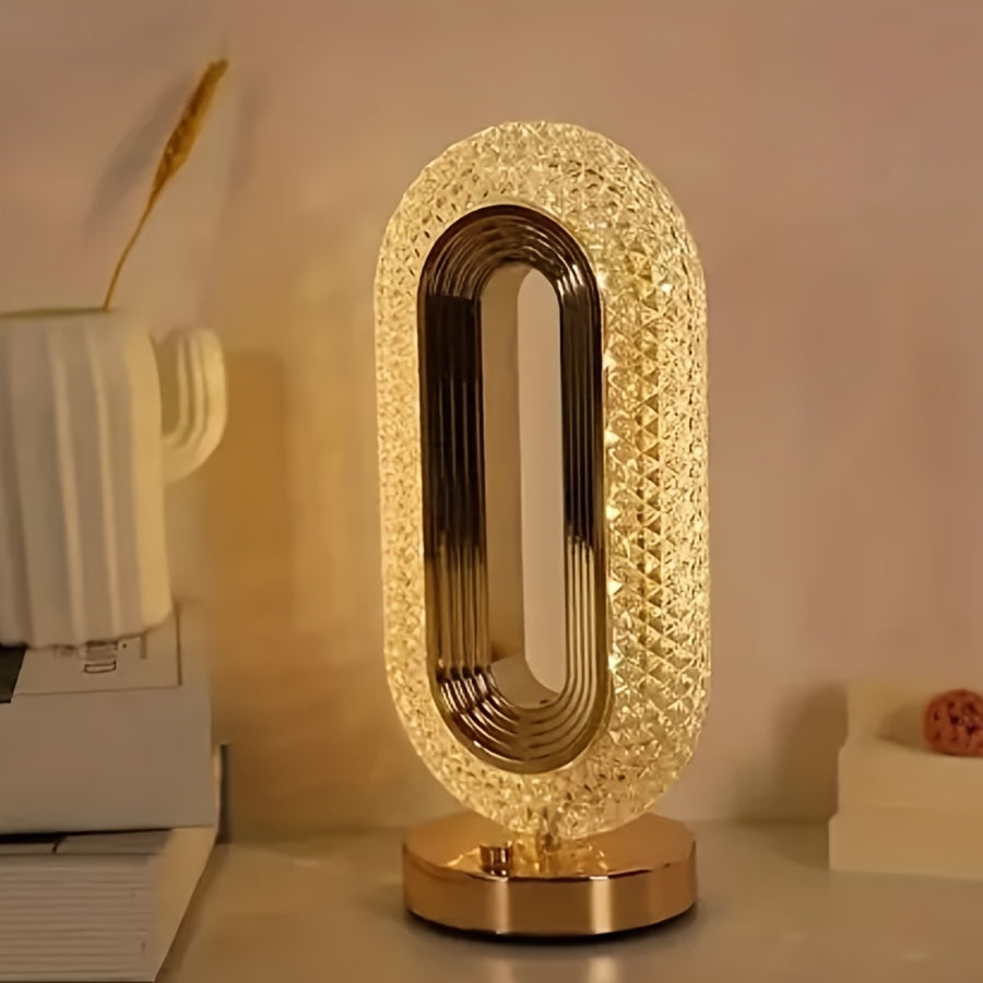 Ecrina - Rechargeable Crystal Oval Table Lamp