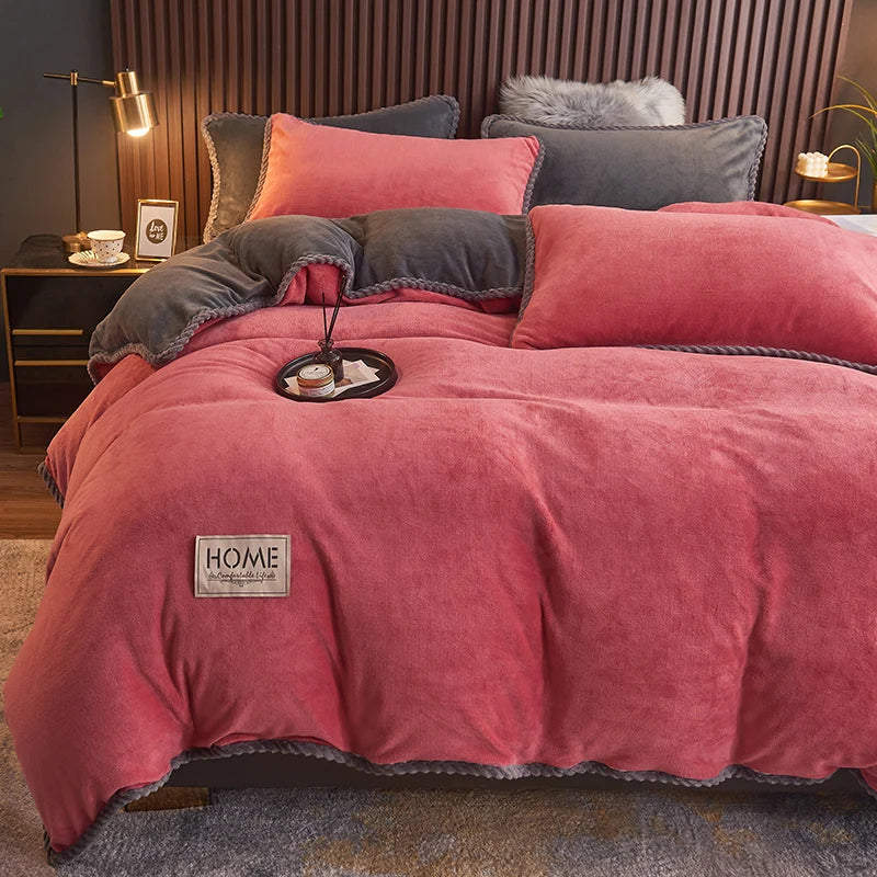 PlushHaven - Cozy Fleece Velvet Duvet Cover Set