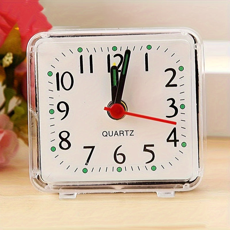 TimeSquare Alarm Clock - Minimalist White Clock for Desk and Bedroom