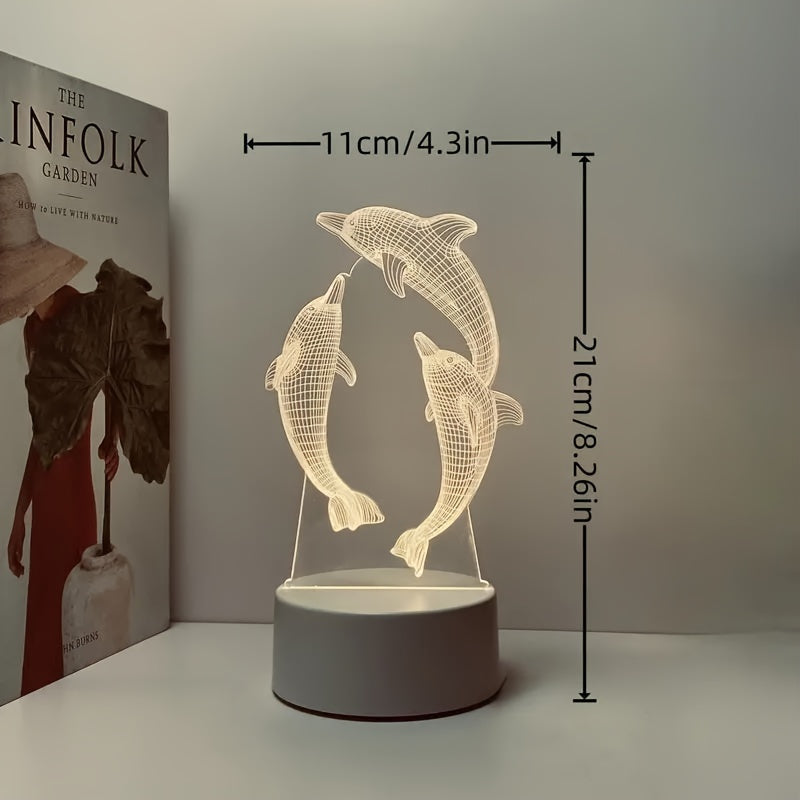 GeoDolphin - 3D Illusion LED Table Lamp