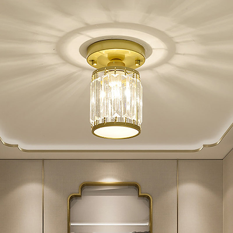 Svarna - Black and Gold Crystal Entryway Ceiling Light