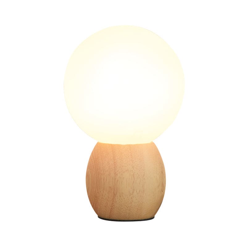 LumiOrb - Wooden Bedside Lamp with Glass Globes