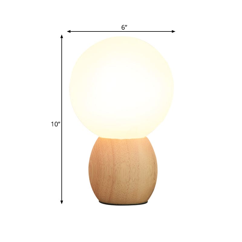 LumiOrb - Wooden Bedside Lamp with Glass Globes