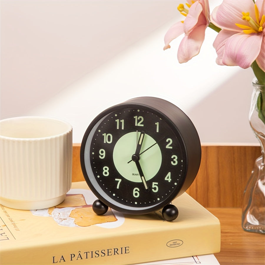 EleganceMetal Clock - Metal Travel Alarm Clock with Night Light
