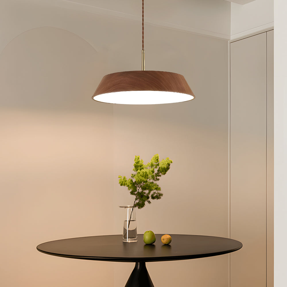 HarmonyGlow Pendant - Japanese-Inspired Wooden LED Light