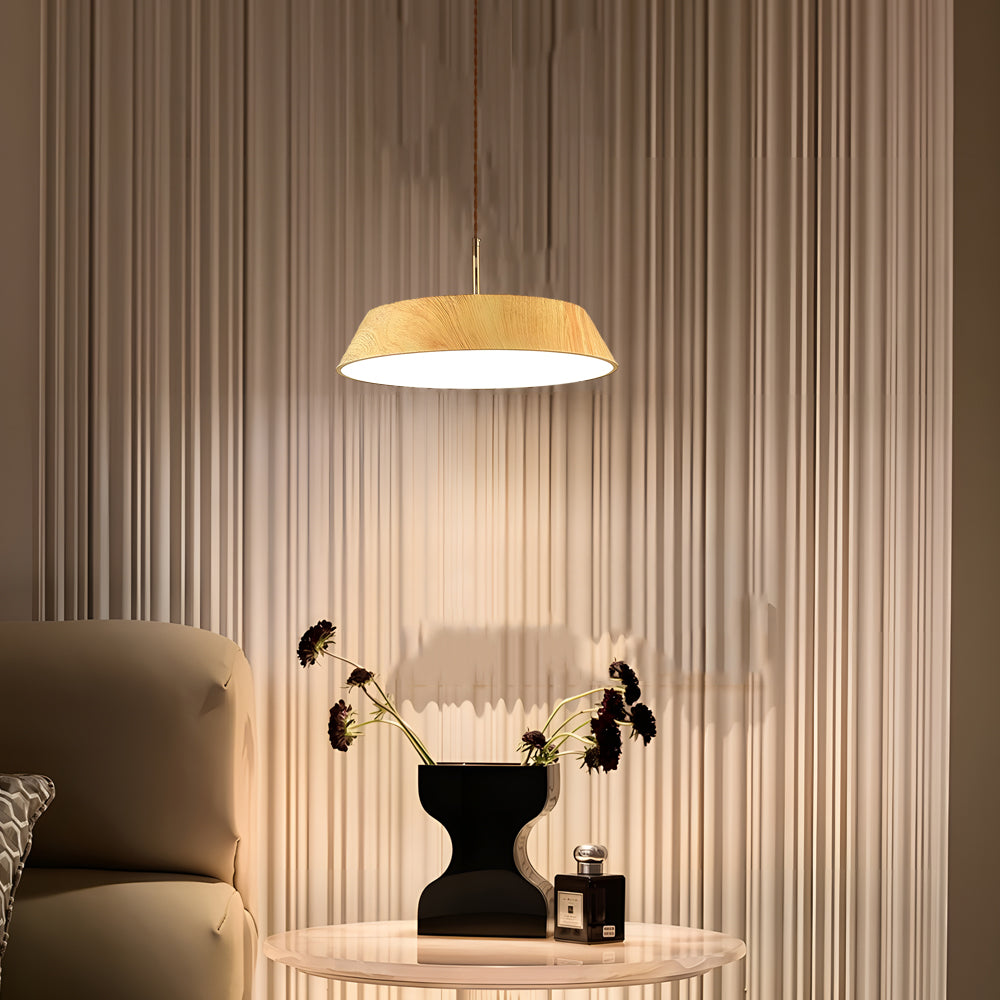 HarmonyGlow Pendant - Japanese-Inspired Wooden LED Light
