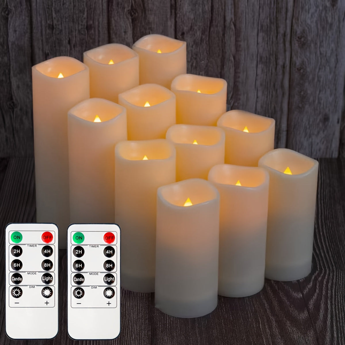 Esclara - 12-Piece LED Candle Set with Remote Control