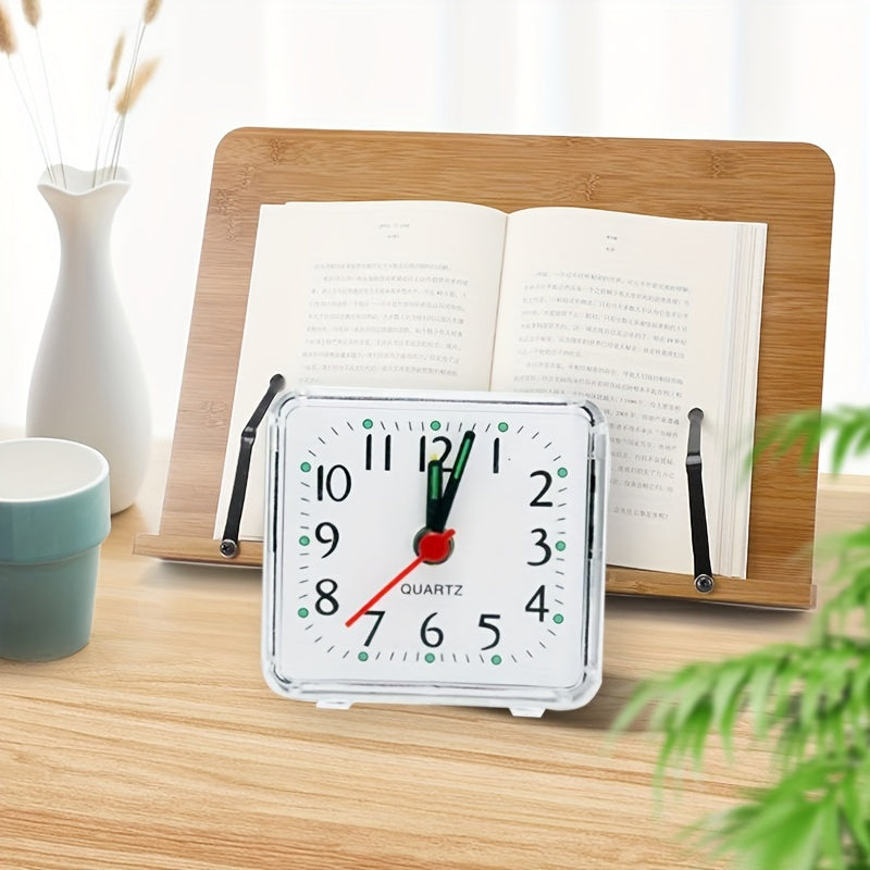 TimeSquare Alarm Clock - Minimalist White Clock for Desk and Bedroom