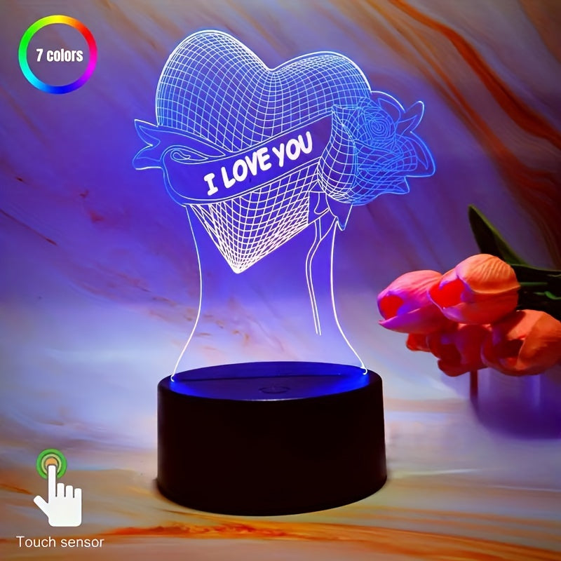 GlowCraft Lamp - 3D Illusion Touch LED Lamp with 7 Colors