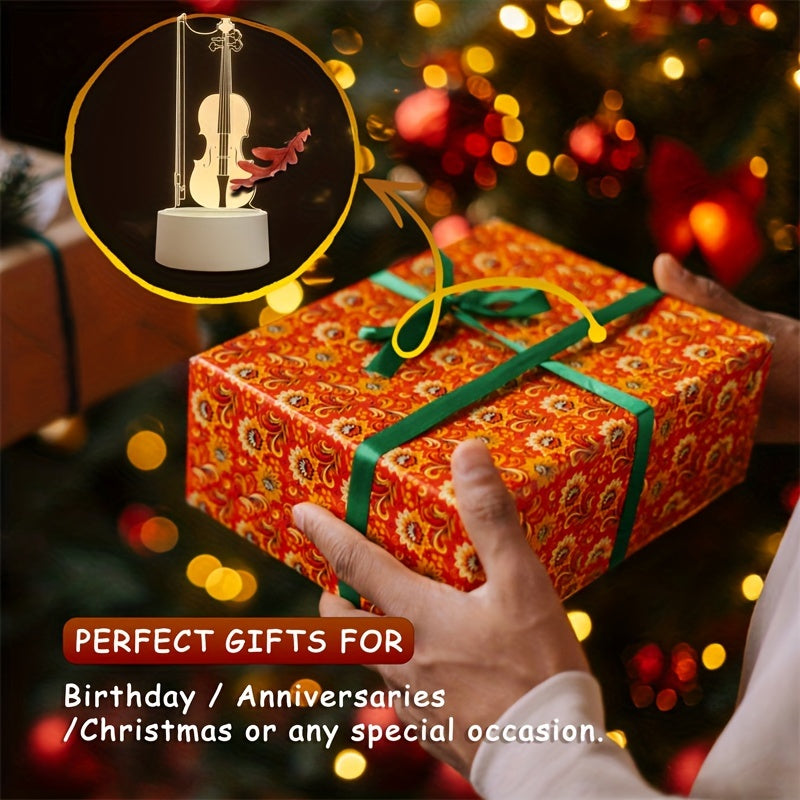 MelodyGlow Lamp - 3D LED Cello-Shaped Table Lamp