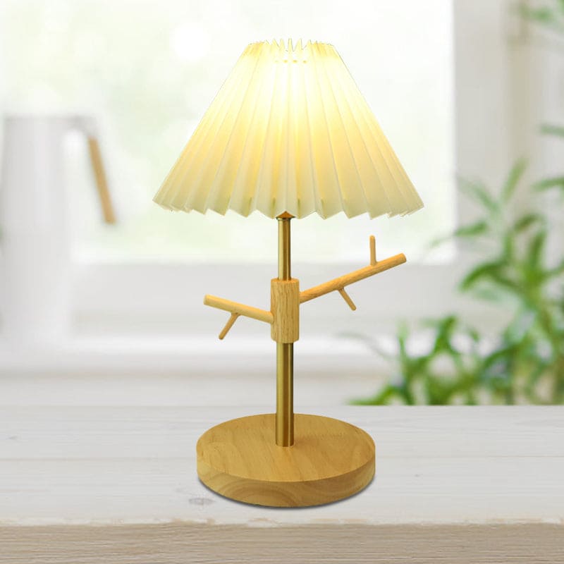 GloShine - Scandinavian Bedside Lamp with Built-In Shelf