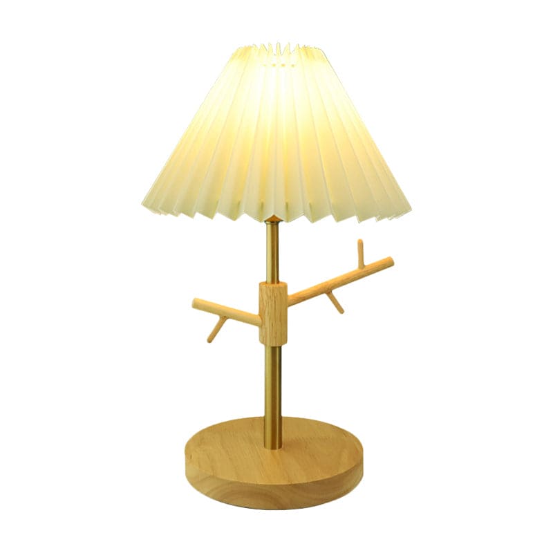 GloShine - Scandinavian Bedside Lamp with Built-In Shelf