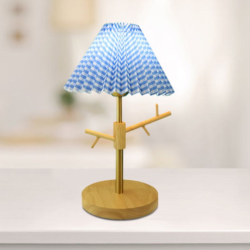 GloShine - Scandinavian Bedside Lamp with Built-In Shelf