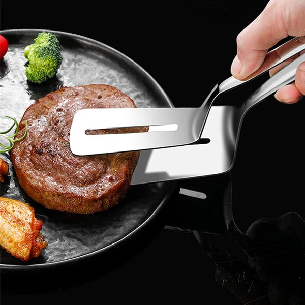 FlexiGrip - 2-in-1 Stainless Steel Spatula Tongs