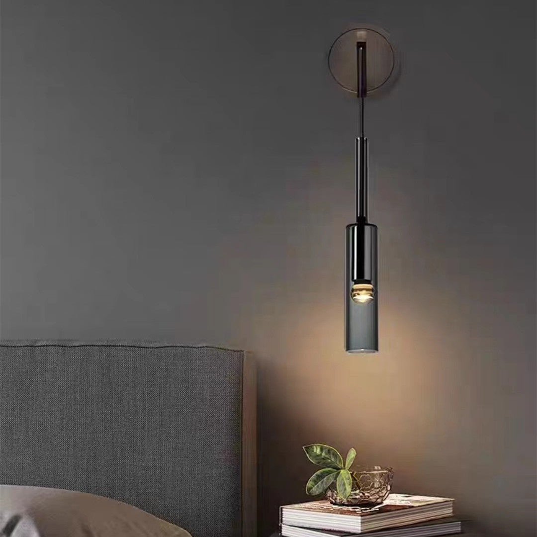 SoleilFumé - Scandinavian Wall Sconce in Smoked Glass