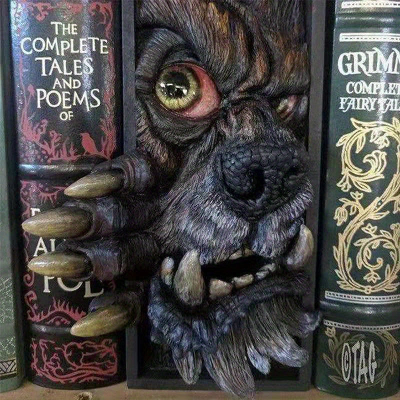 MonsterBookend - Unique Monster Bookend in Black and Gray Resin